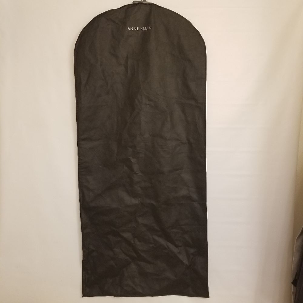 53" Long Anne Klein Elegant Black Garment Bag with Logo, Side Zipper